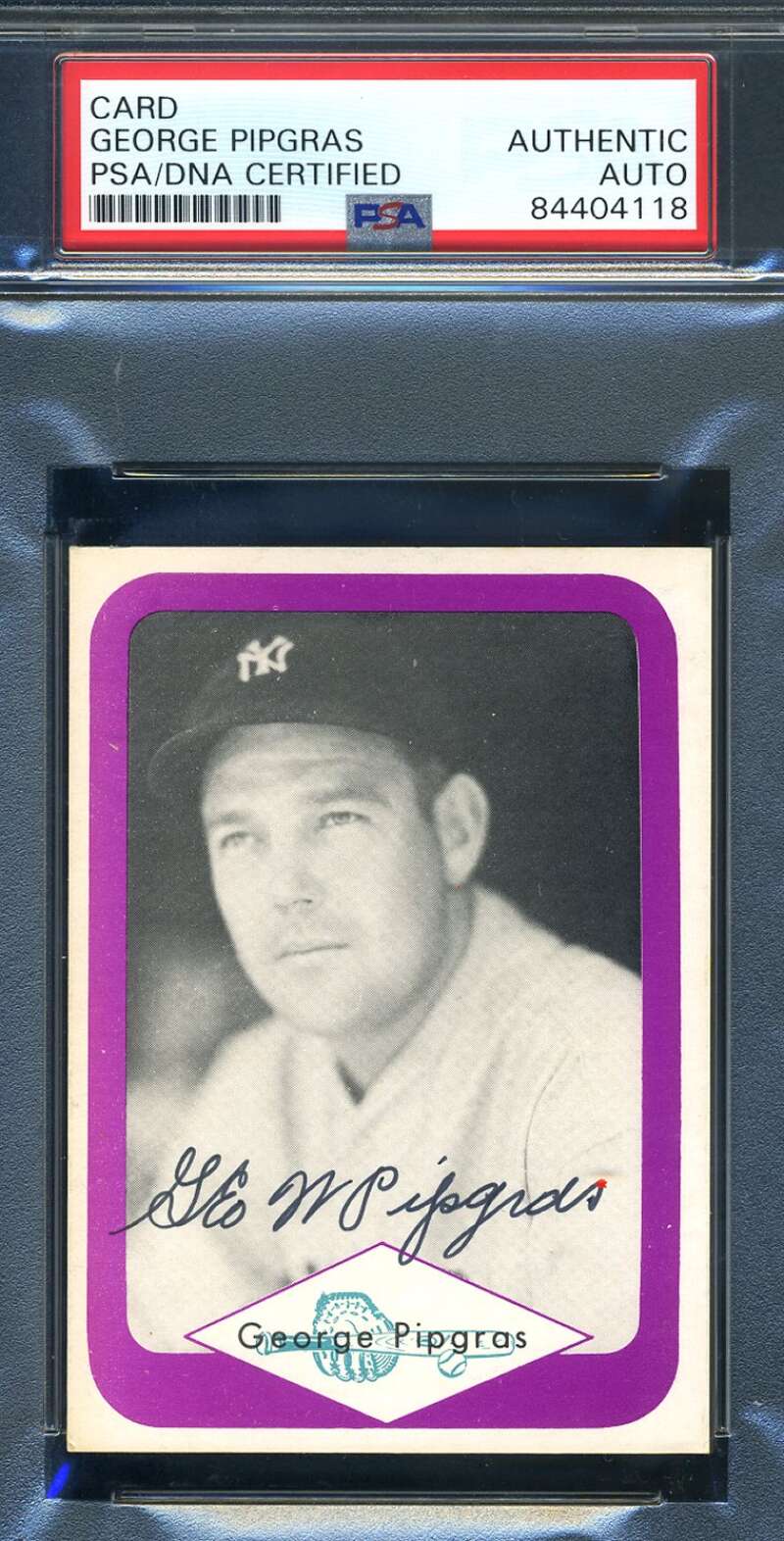 George Pipgras PSA DNA Coa Signed 1975 Great Plains Greats Autograph