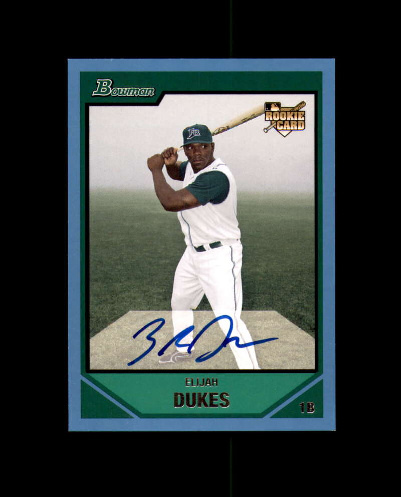 Elijah Dukes 2007 Bowman Blue 301/500 Autograph Devil Rays