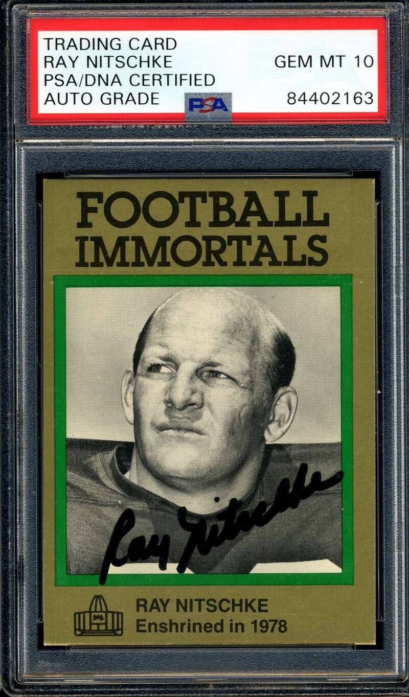 Ray Nitschke PSA DNA Gem Mint 10 Signed 1985 Football Immortals Autograph