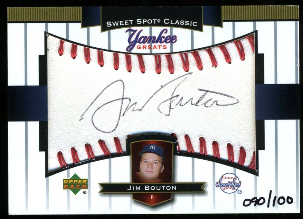 Jim Bouton 2003 Upper Deck Sweet Spot Black 090/100 Autograph Yankees