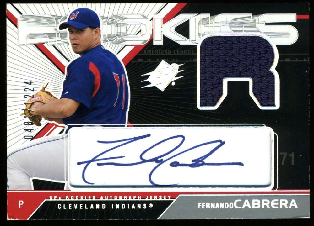 Fernando Cabrera 2003 Upper Deck SPX 0481/1224 Autograph Indians