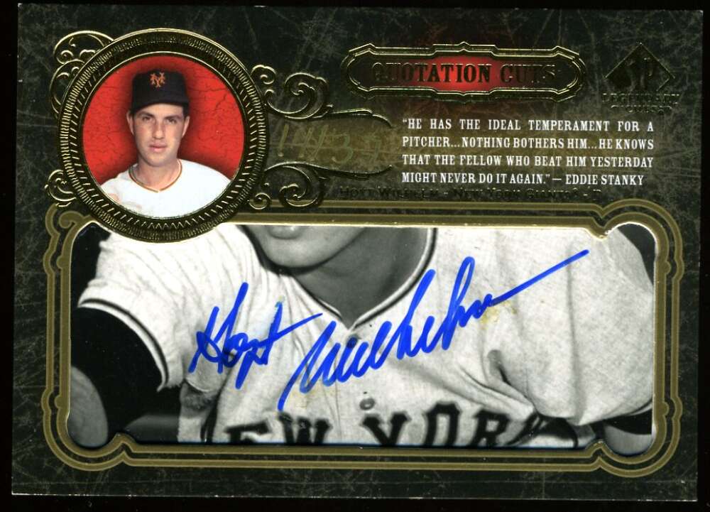 Hoyt Wilhelm 2007 Upper Deck SP Legendary Cuts 14/37 Autograph Mets