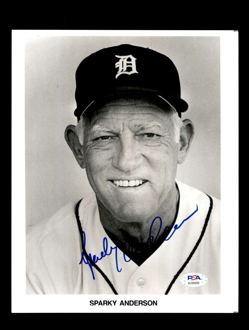 Sparky Anderson PSA DNA Coa Signed 8x10 Photo Tigers Autograph 2