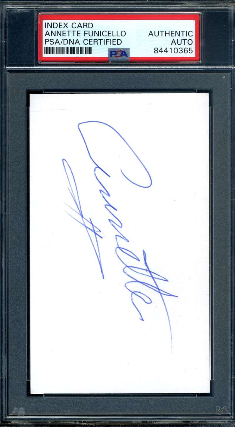 Annette Funicello PSA DNA Cert Signed 3x5 Index Card Autograph