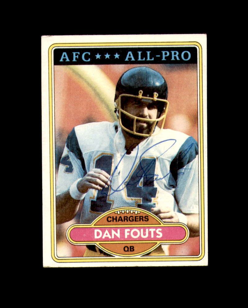 Dan Fouts Hand Signed 1980 Topps San Diego Chargers Autograph