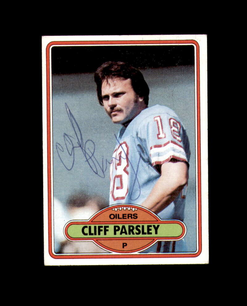 Cliff Parsley Hand Signed 1980 Topps Houston Oilers Autograph