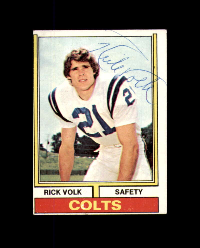 Rick Volk Hand Signed 1974 Topps Baltimore Colts Autograph