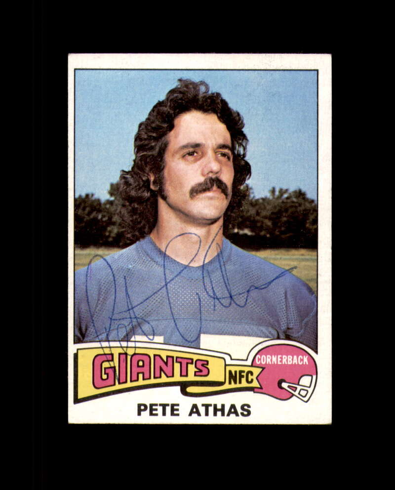 Pete Athas Hand Signed 1975 Topps New York Giants Autograph