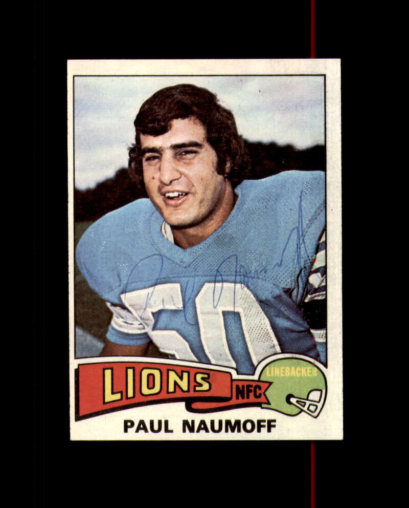 Paul Naumoff Hand Signed 1975 Topps Detroit Lions Autograph