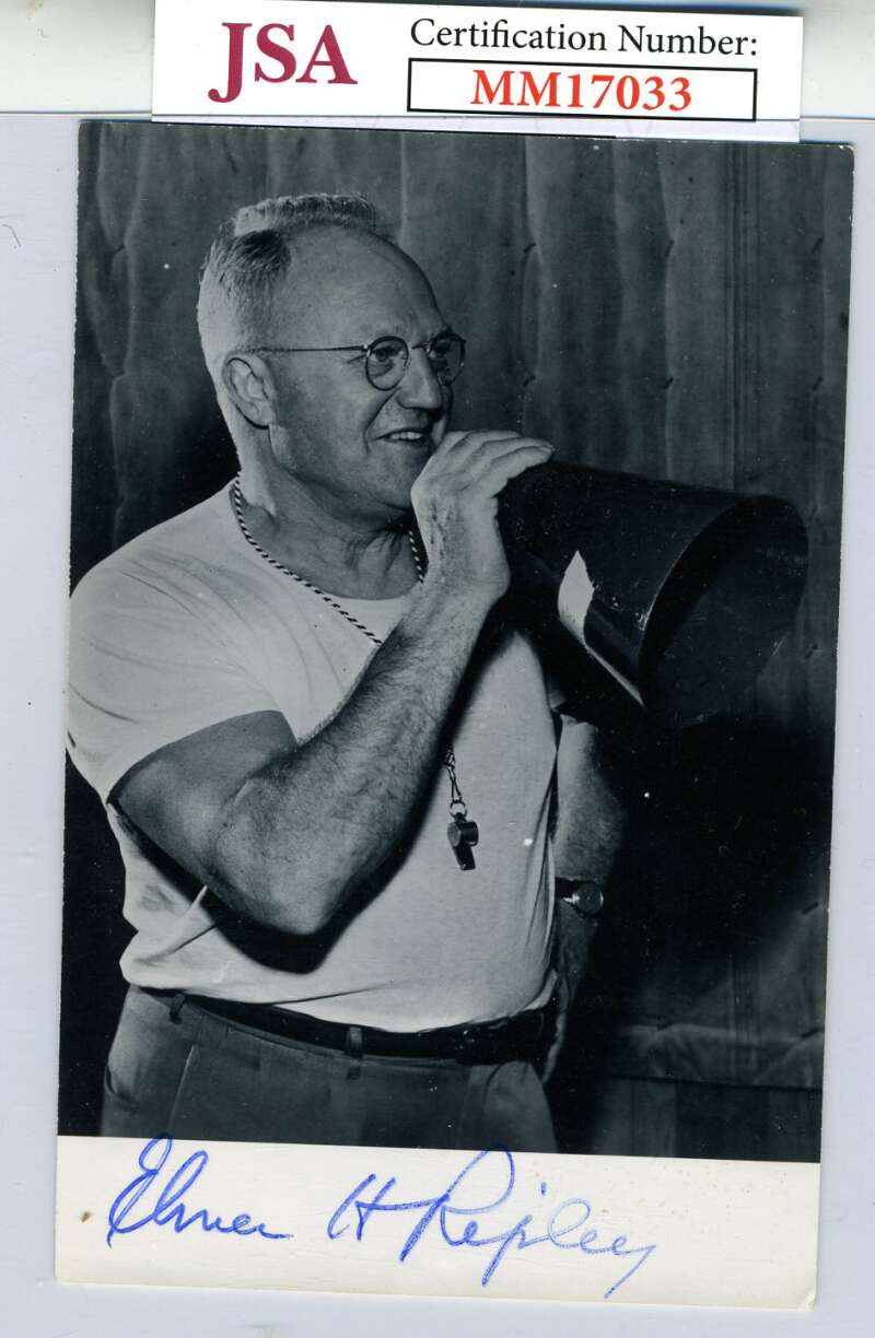 Elmer Ripley PSA DNA Coa Signed Notre Dame Photo Autograph