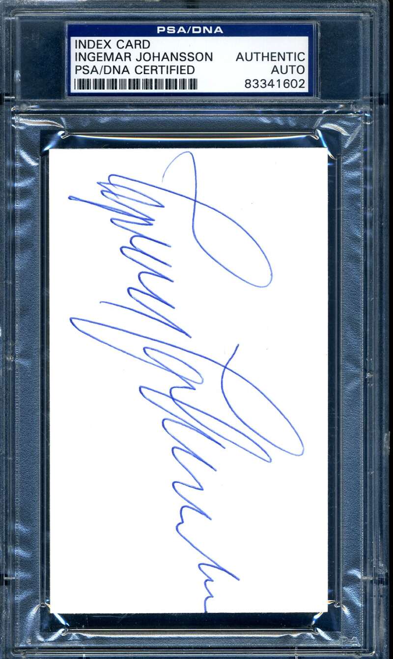 Ingemar Johansson PSA DNA Cert Signed 3x5 Index Card Autograph