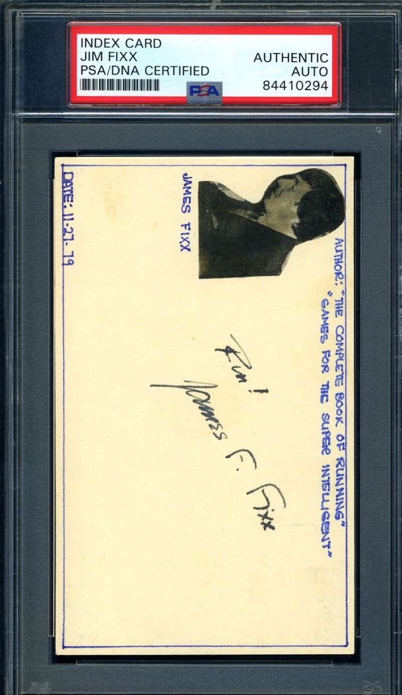 Jim Fixx D.77 PSA DNA Coa Signed 3x5 Index Card Autograph