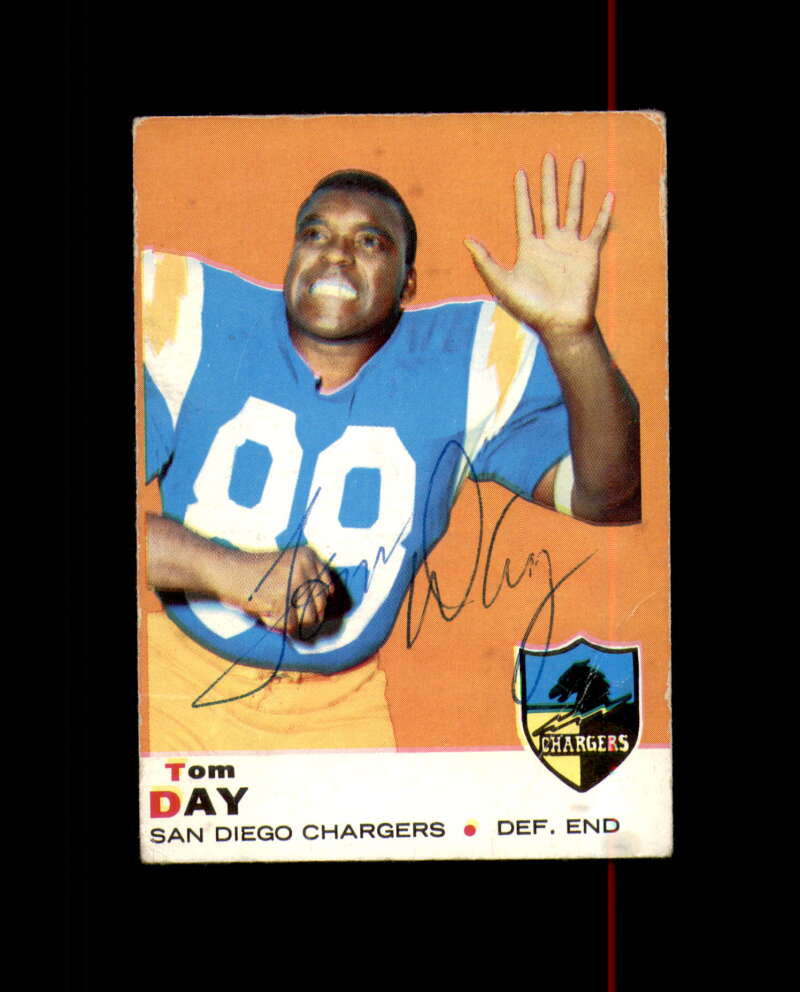 Tom Day Hand Signed 1969 Topps San Diego Chargers Autograph