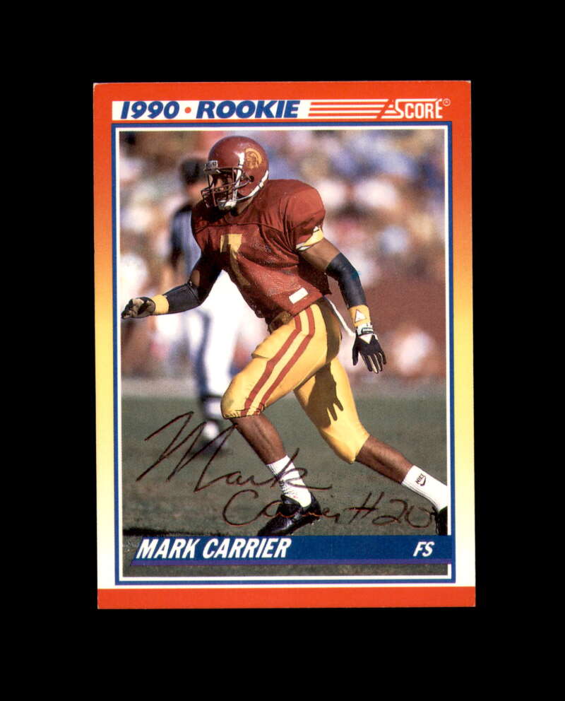 Mark Carrier Hand Signed 1990 Score Chicago Bears Autograph