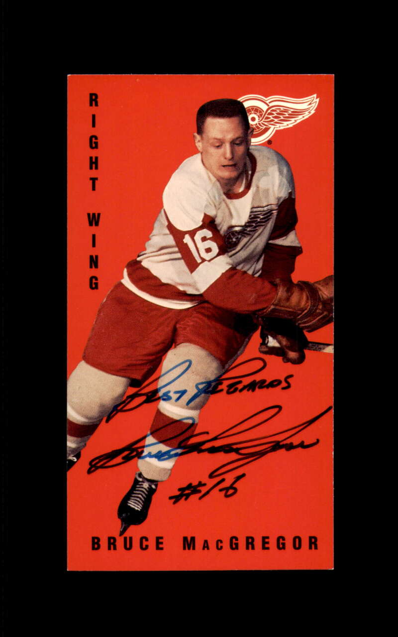 Bruce MacGregor Hand Signed 1994 Parkhurst Tall Boys Detroit Red Wings Autograph