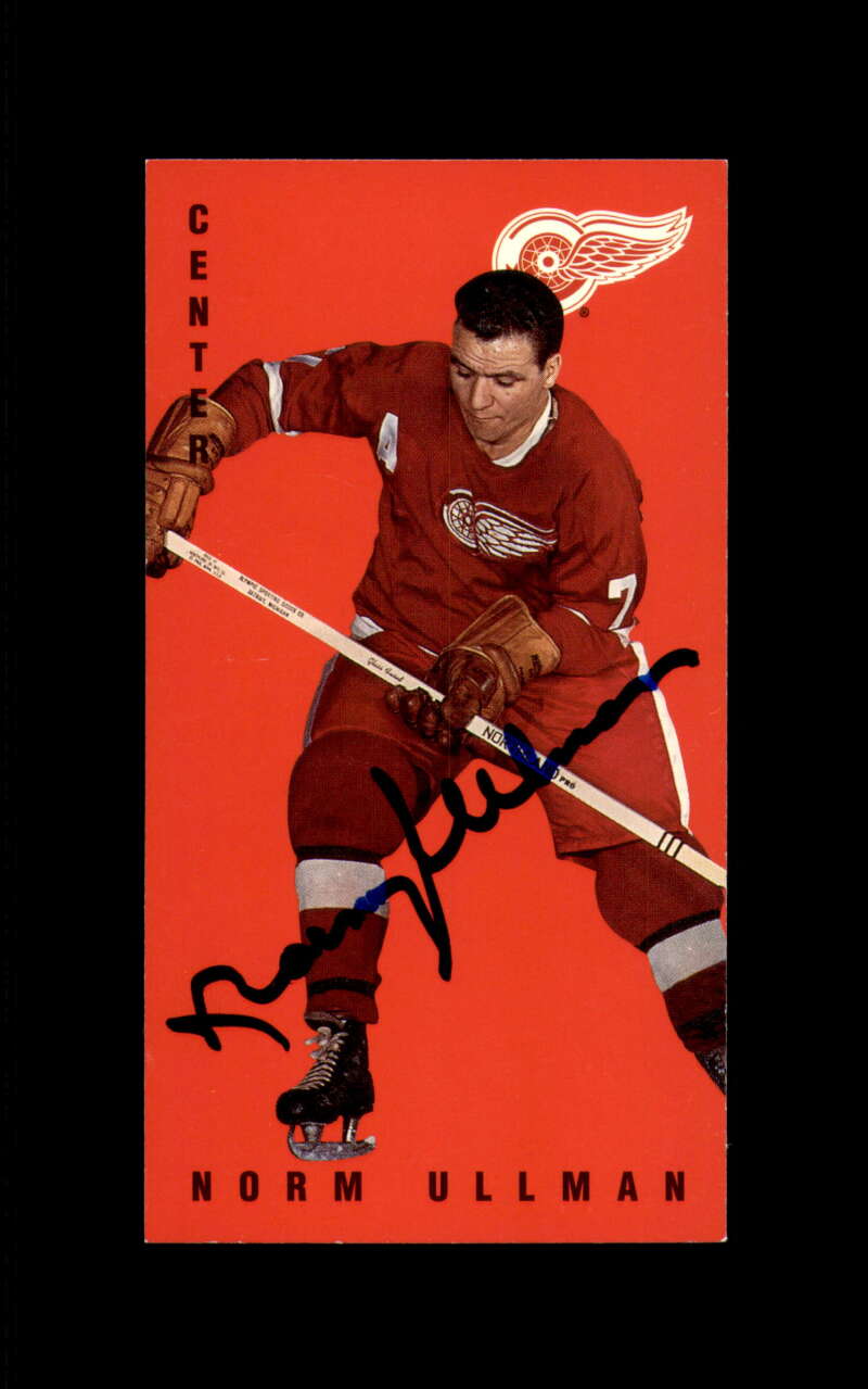 Norm Ullman Hand Signed 1994 Parkhurst Tall Boys Detroit Red Wings Autograph
