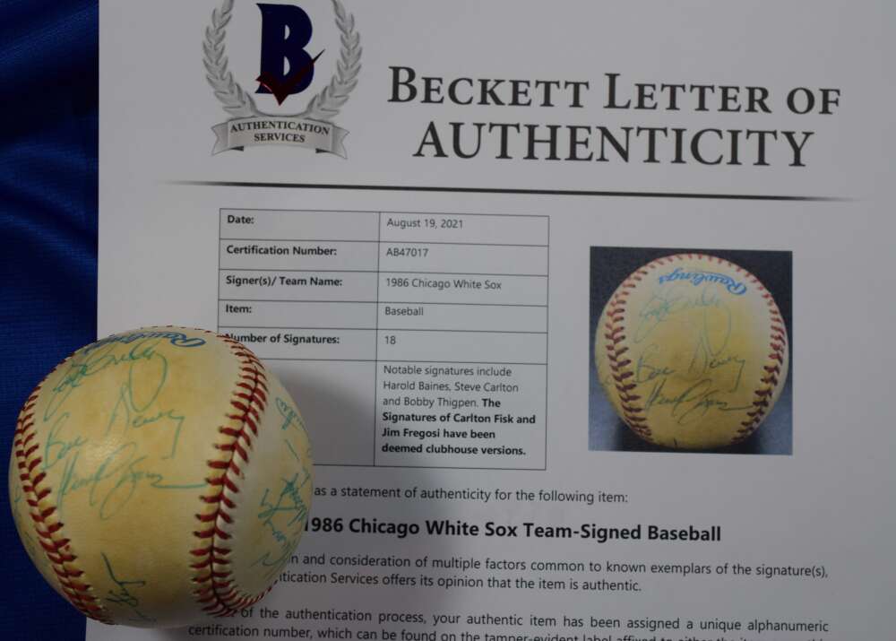1986 Chicago White Sox Bas Beckett Loa Autograph American League Signed By 18 BasebaLL
