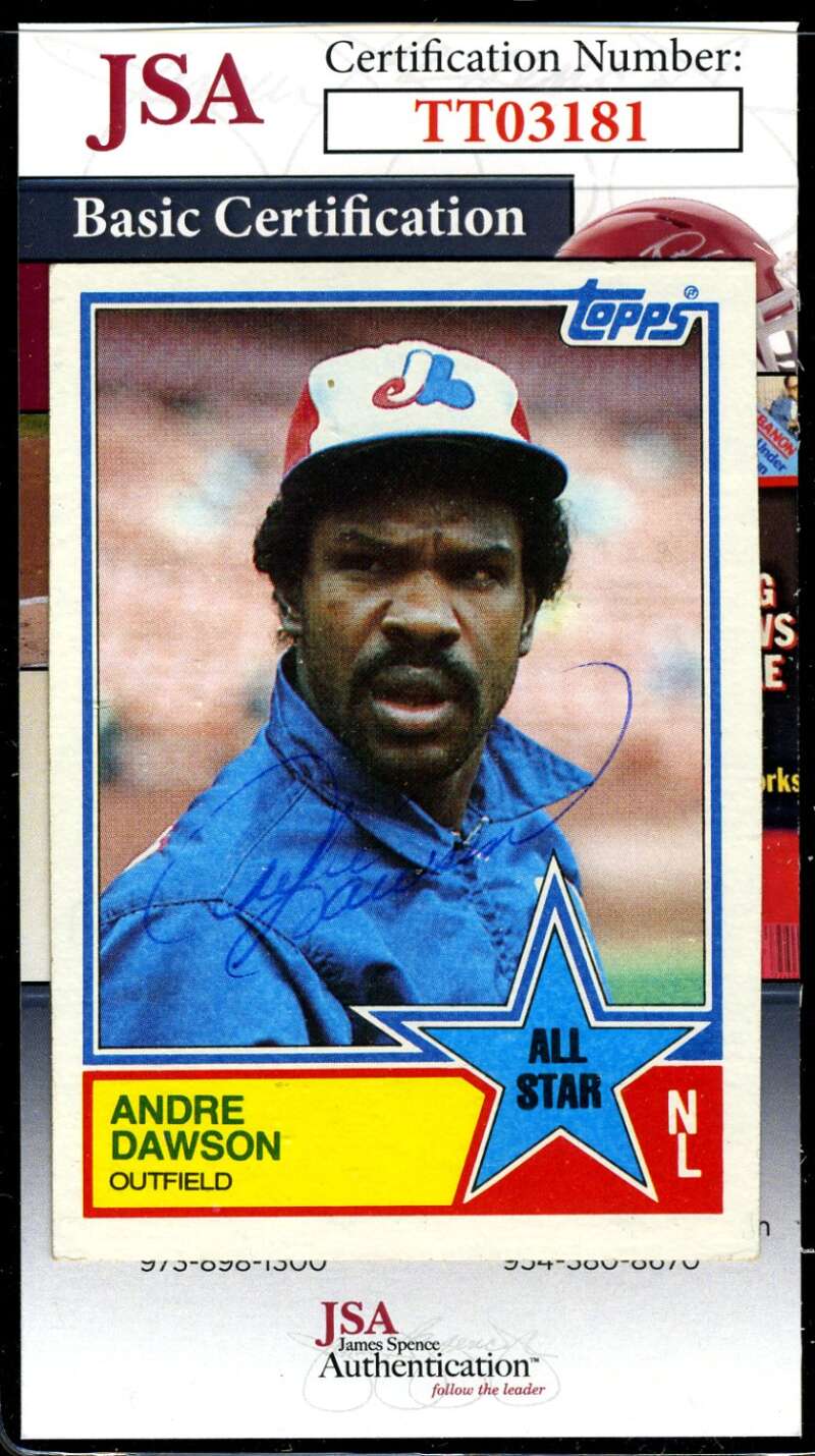Andre Dawson JSA Coa Autograph 1983 Topps All Star Signed