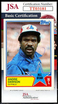 Andre Dawson JSA Coa Autograph 1983 Topps All Star Signed