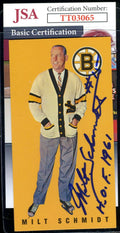 Milt Schmidt JSA Coa Autograph 1994 Parkhurst Signed