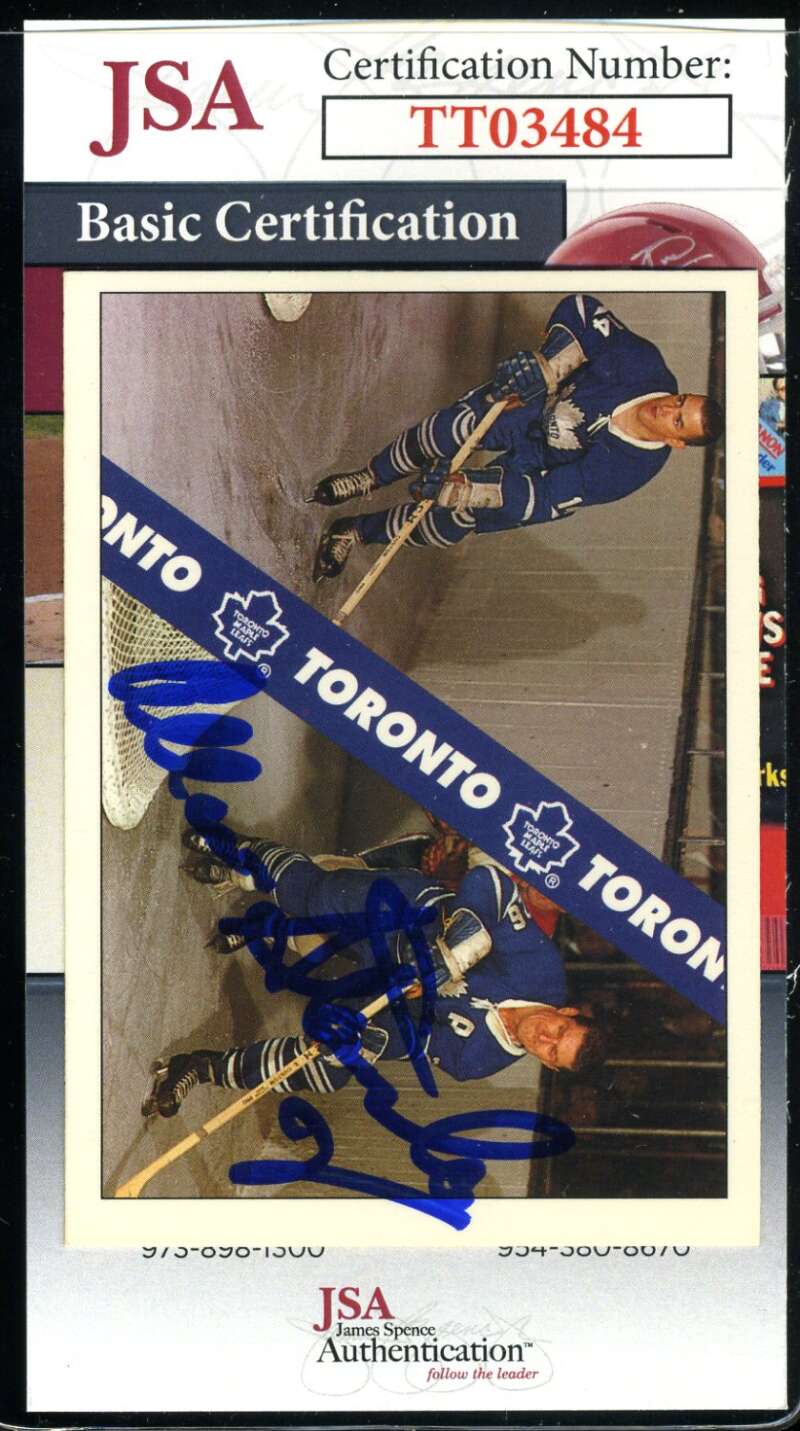 Allan Stanley JSA Coa Autograph 1992 Ultimate Original Six Signed Hockey