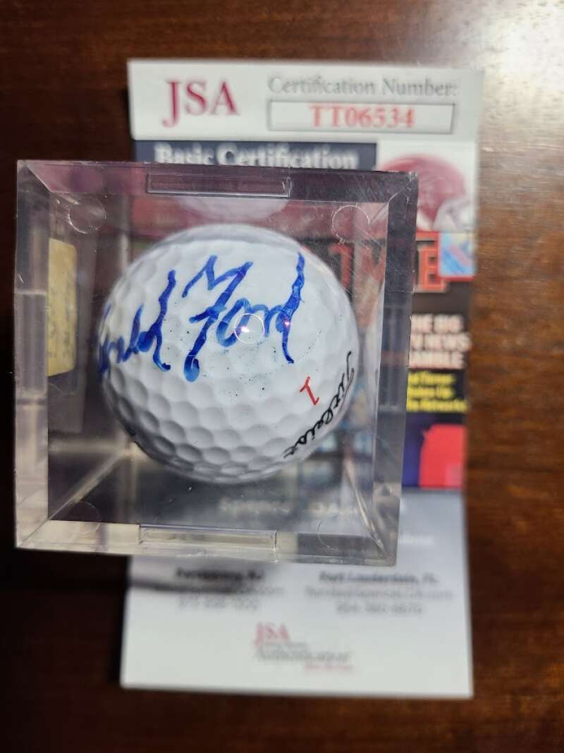Gerald Ford JSA Coa Hand Signed Golf Ball Autograph