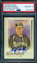 Edgar Martinez Gem Mint 10 PSA DNA Coa Signed 2020 Topps Allen Ginters Autograph