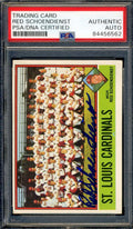 Red Schoendienst PSA DNA Signed 1976 Topps Autograph