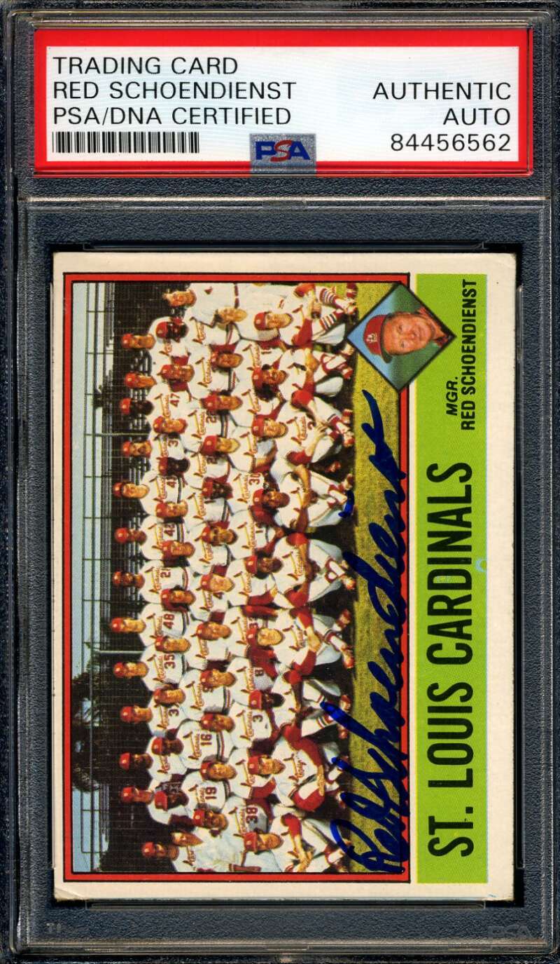 Red Schoendienst PSA DNA Signed 1976 Topps Autograph