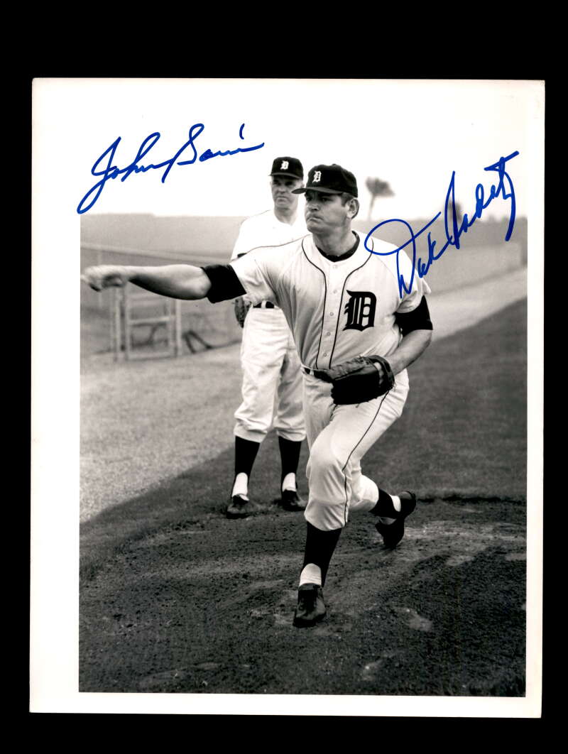 Johnny Sain Dick Radatz PSA DNA Signed 8x10 Original Wire Photo Tigers Autograph