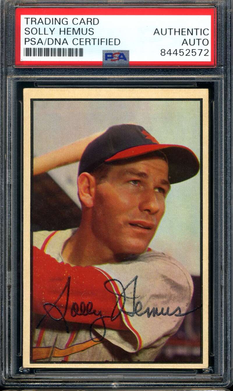Solly Hemus PSA DNA Signed 1953 Bowman Autograph St. Louis Cardinals