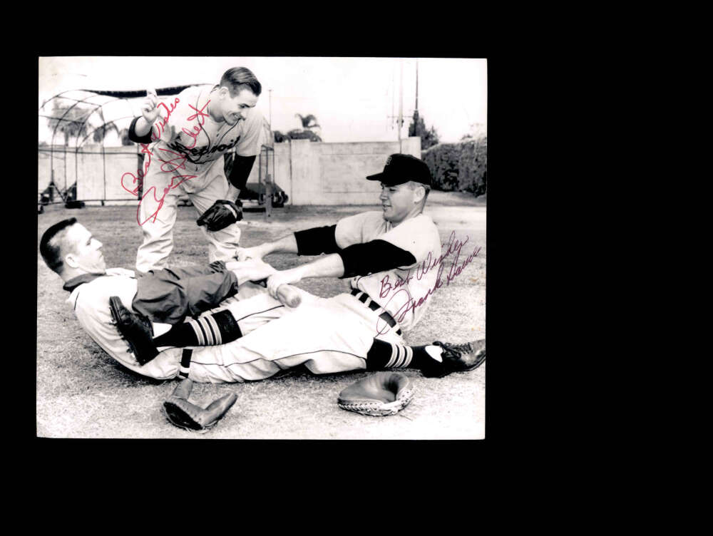 Milt Jordan Frank House Signed 1954 6x7 Detroit Tigers Original Wire Photo Autograph