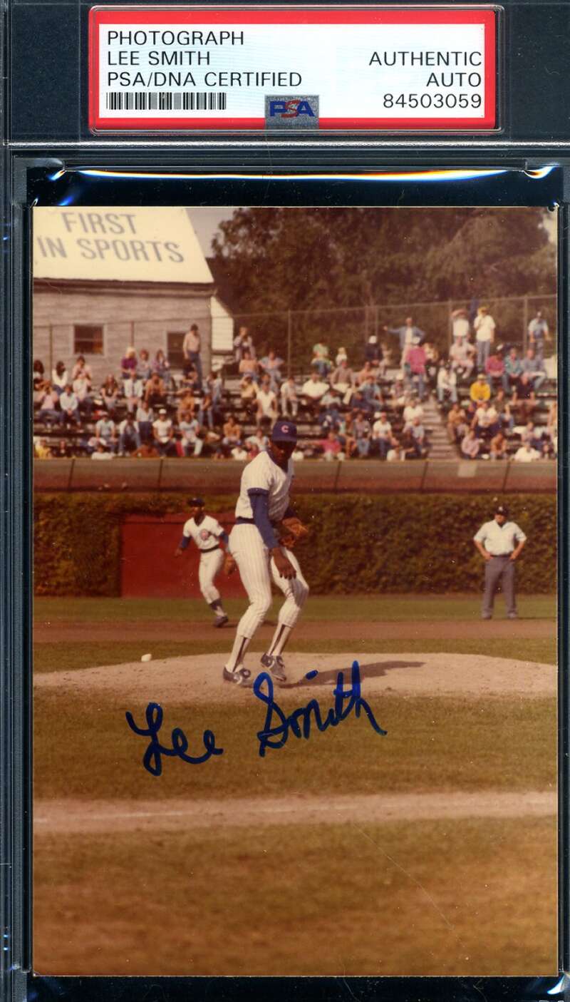 Lee Smith PSA DNA Signed Earliest Original Cubs Photo 1980 Autograph