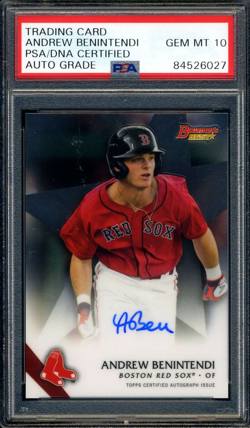 Andrew Benintendi Gem Mint 10 PSA DNA Coa Signed 2015 Bowmans Best Rookie Autograph