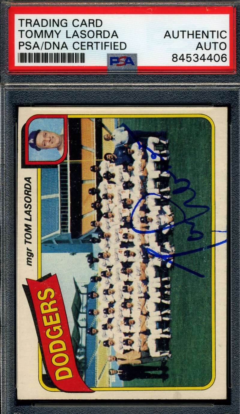 Tommy Lasorda PSA DNA Coa Signed 1980 Topps Autograph