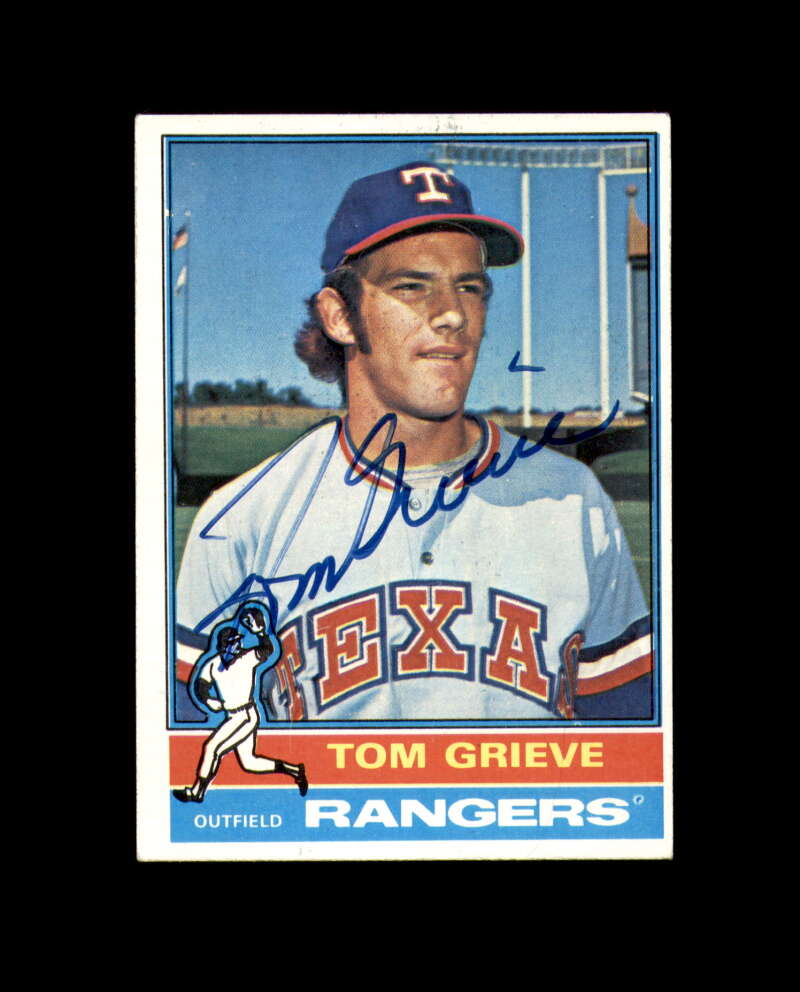 Tom Grieve Hand Signed 1976 Topps Texas Rangers Autograph