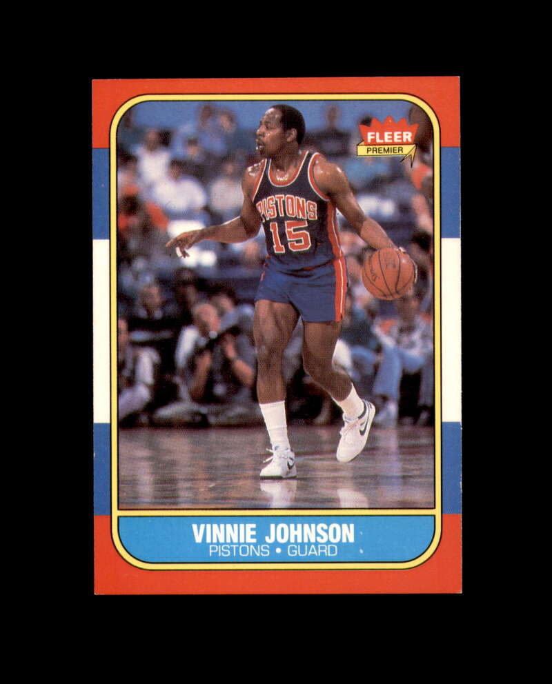 1986-87 Fleer #56 Vinnie Johnson MINT Detroit Pistons Box Break 4