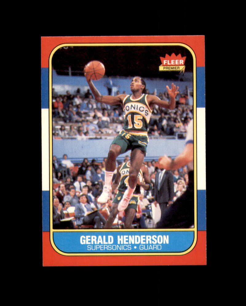 1986-87 Fleer #45 Gerald Henderson MINT Seattle SuperSonics Box Break 5