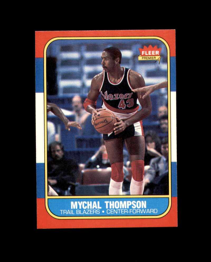 1986-87 Fleer #111 Mychal Thompson MINT Portland Trail Blazers Box Break 1
