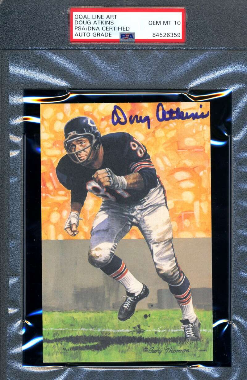 Doug Atkins Gem Mint 10 PSA DNA Slabbed Signed Goal Line Art Card Autograph GLAC