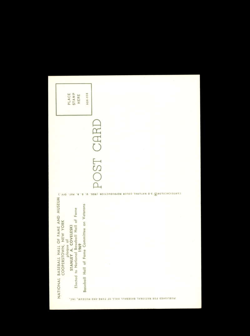 Stan Coveleski Hand Signed Gold Hall Of Fame Postcard Autograph