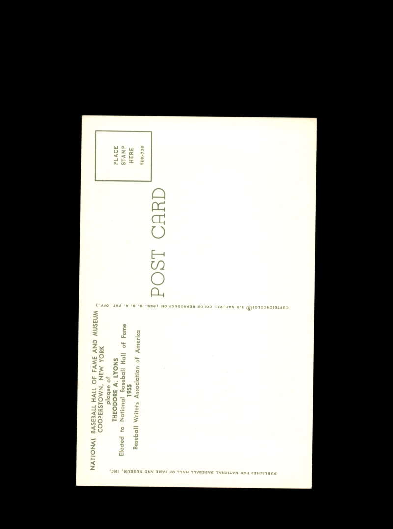 Ted Lyons Hand Signed Gold Hall Of Fame Postcard Autograph