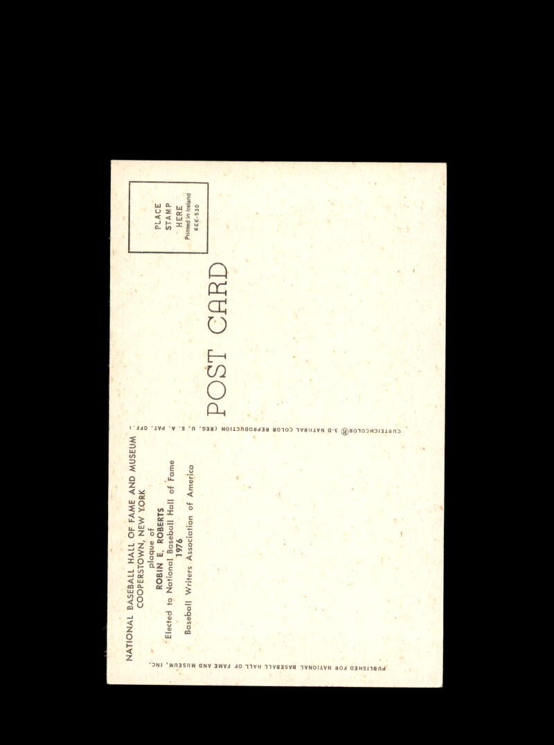 Robin Roberts Signed Gold Hall Of Fame Postcard Autograph