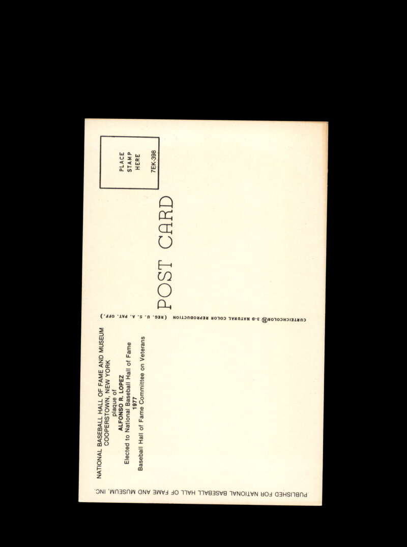 Al Lopez Hand Signed Gold Hall Of Fame Postcard Autograph