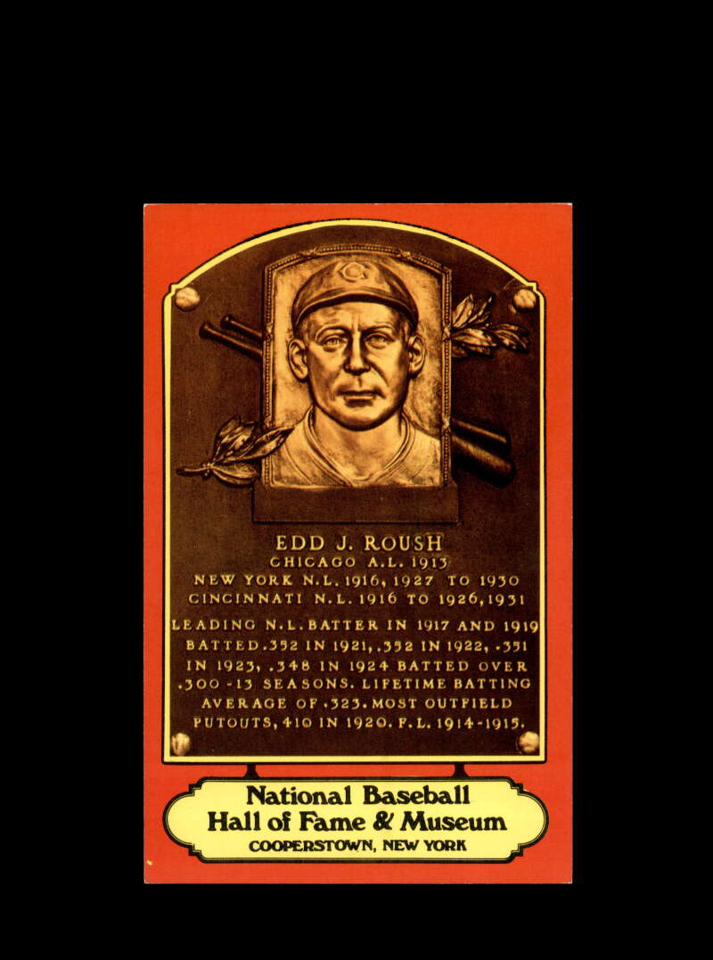 Edd Roush Hand Signed Dexter Press Hall Of Fame Postcard Autograph