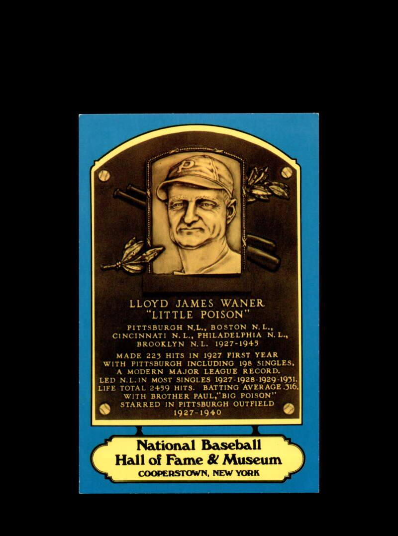 Lloyd Waner Hand Signed Dexter Press Hall Of Fame Postcard Autograph