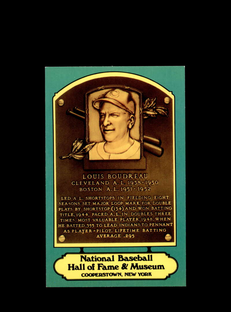 Lou Boudreau  Signed Dexter Press Hall Of Fame Postcard Autograph