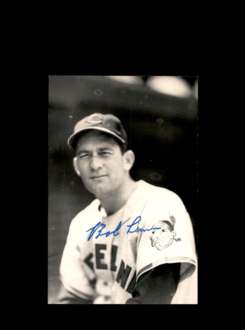 Bob Lemon Hand Signed Photo Postcard Autograph