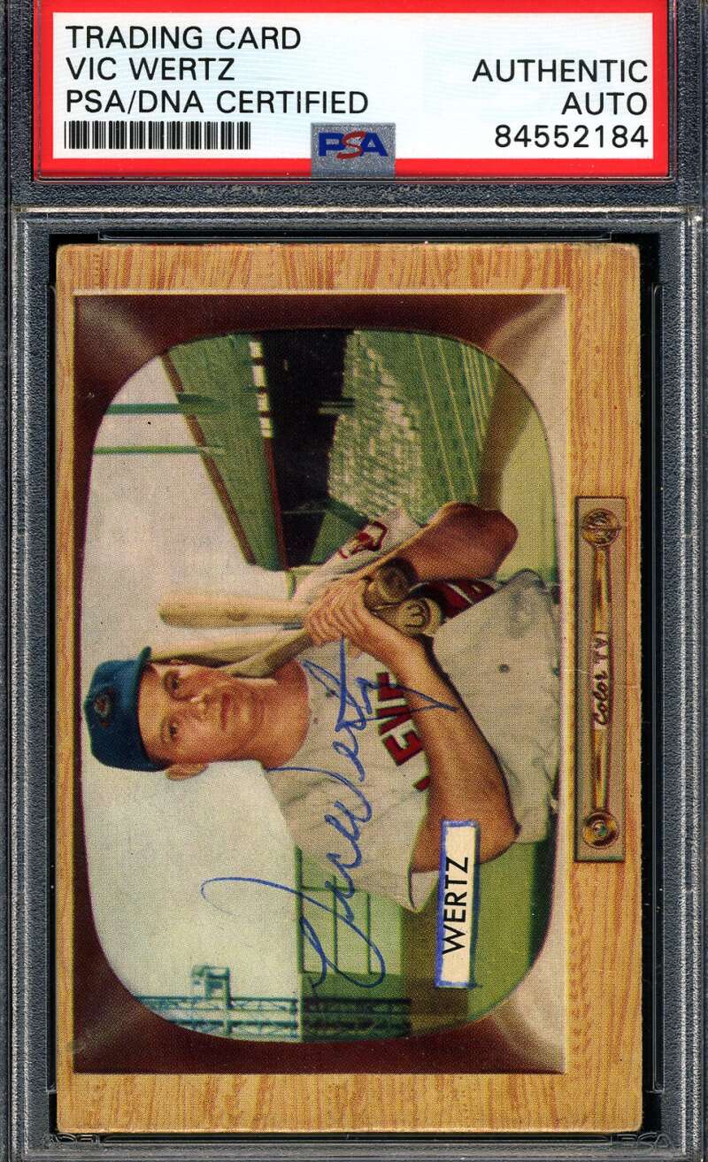 Vic Wertz PSA DNA Coa Signed 1955 Bowman Autograph