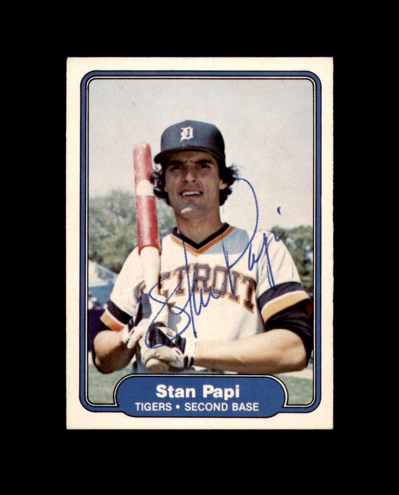 Stan Papi Hand Signed 1982 Fleer Detroit Tigers Autograph